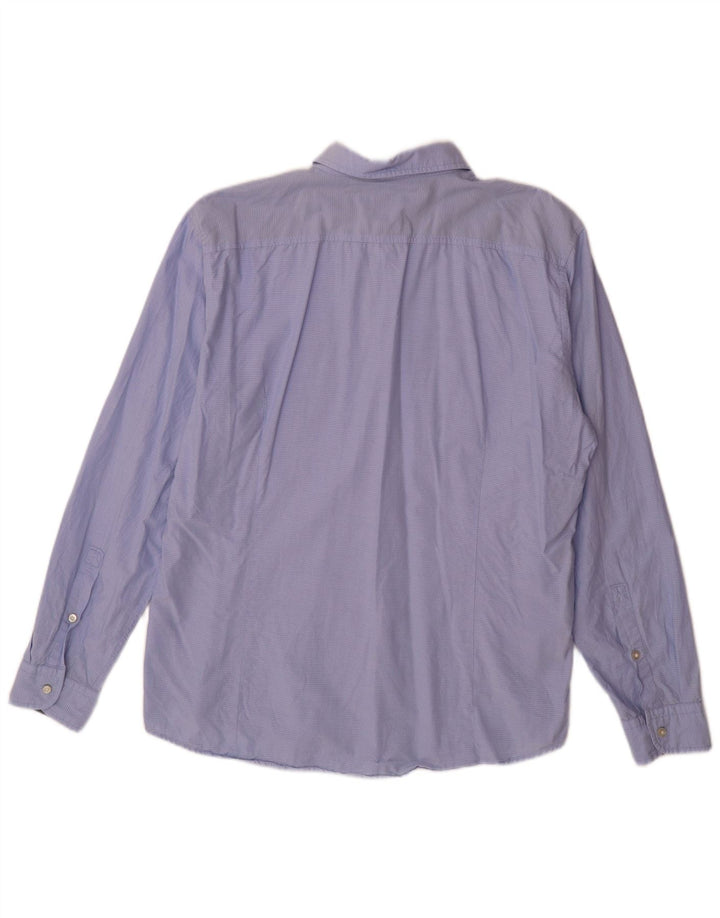 Camisa Hugo Boss Hombre 2XL Algodón Manchado Azul