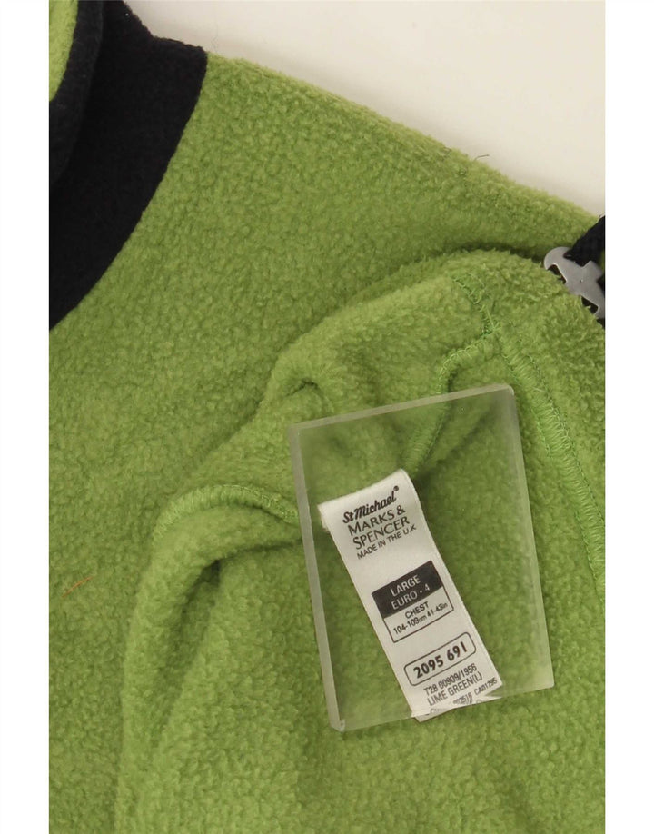 Marks & Spencer Jersey De Polar Con Cremallera Y Cuello Grande Para Hombre Color Block Verde