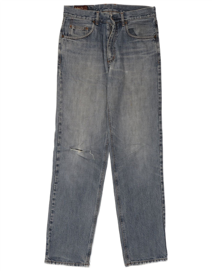 Marlboro Classics Jeans rectos desgastados para hombre W32 L34 Algodón azul