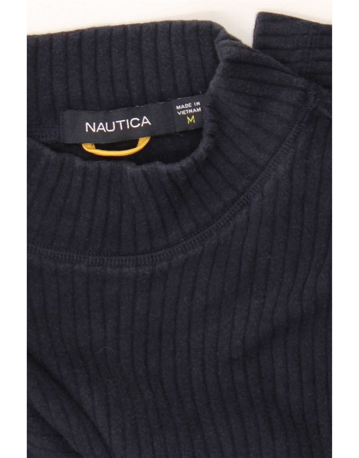Nautica Camiseta para hombre de manga larga de algodón color block azul marino medio