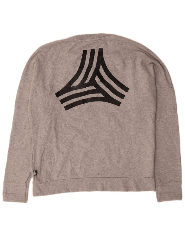 Adidas - Sudadera gráfica para hombre, jersey grande de algodón moteado gris