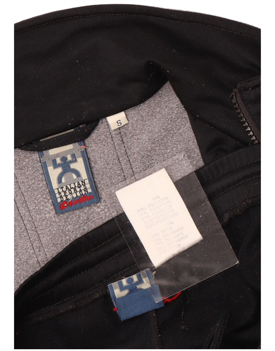 LOTTO Chándal completo con gráfico para hombre, poliéster color block, pequeño, negro