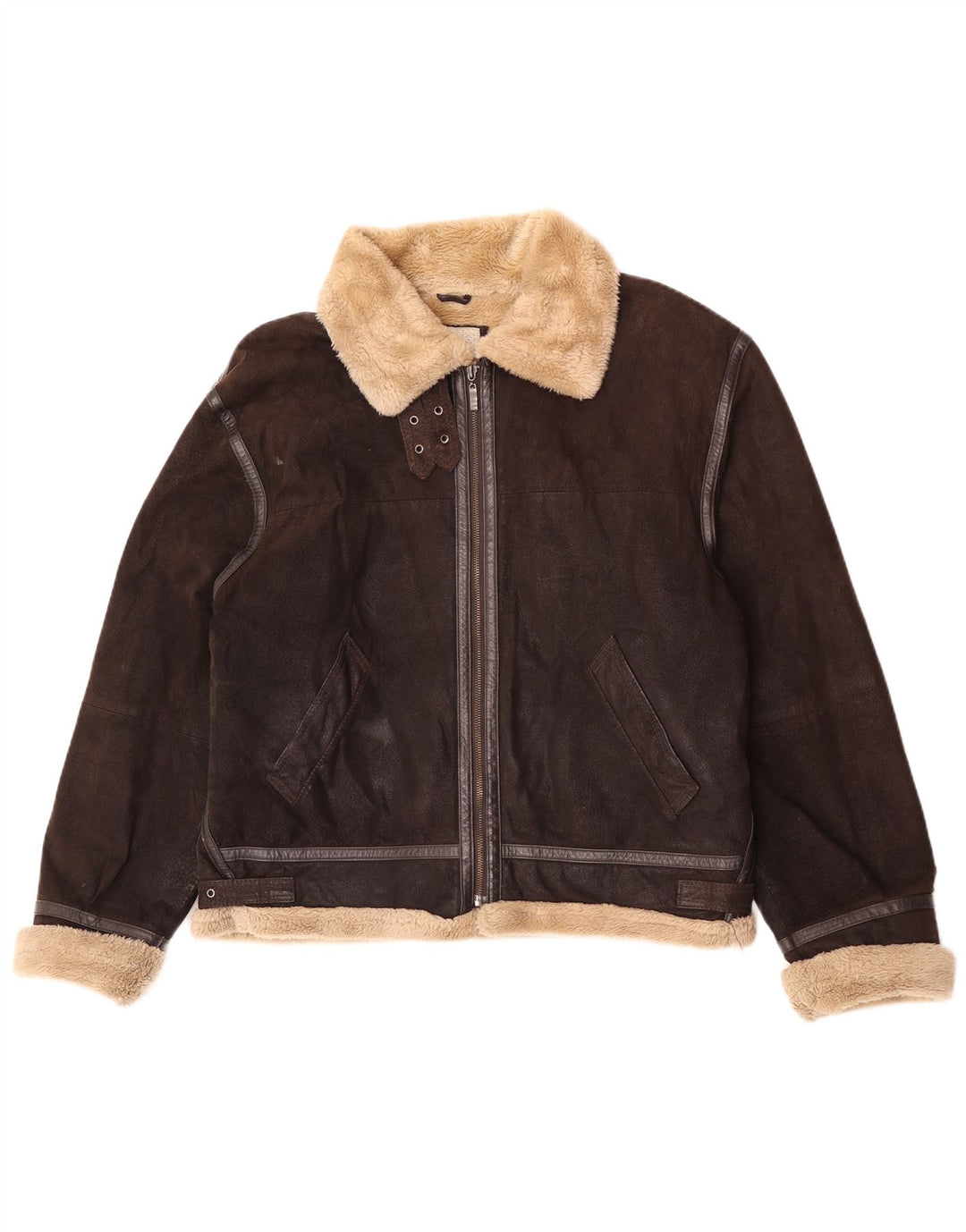 Conbipel Chaqueta de cuero Sherpa para hombre UK 40 Large Brown