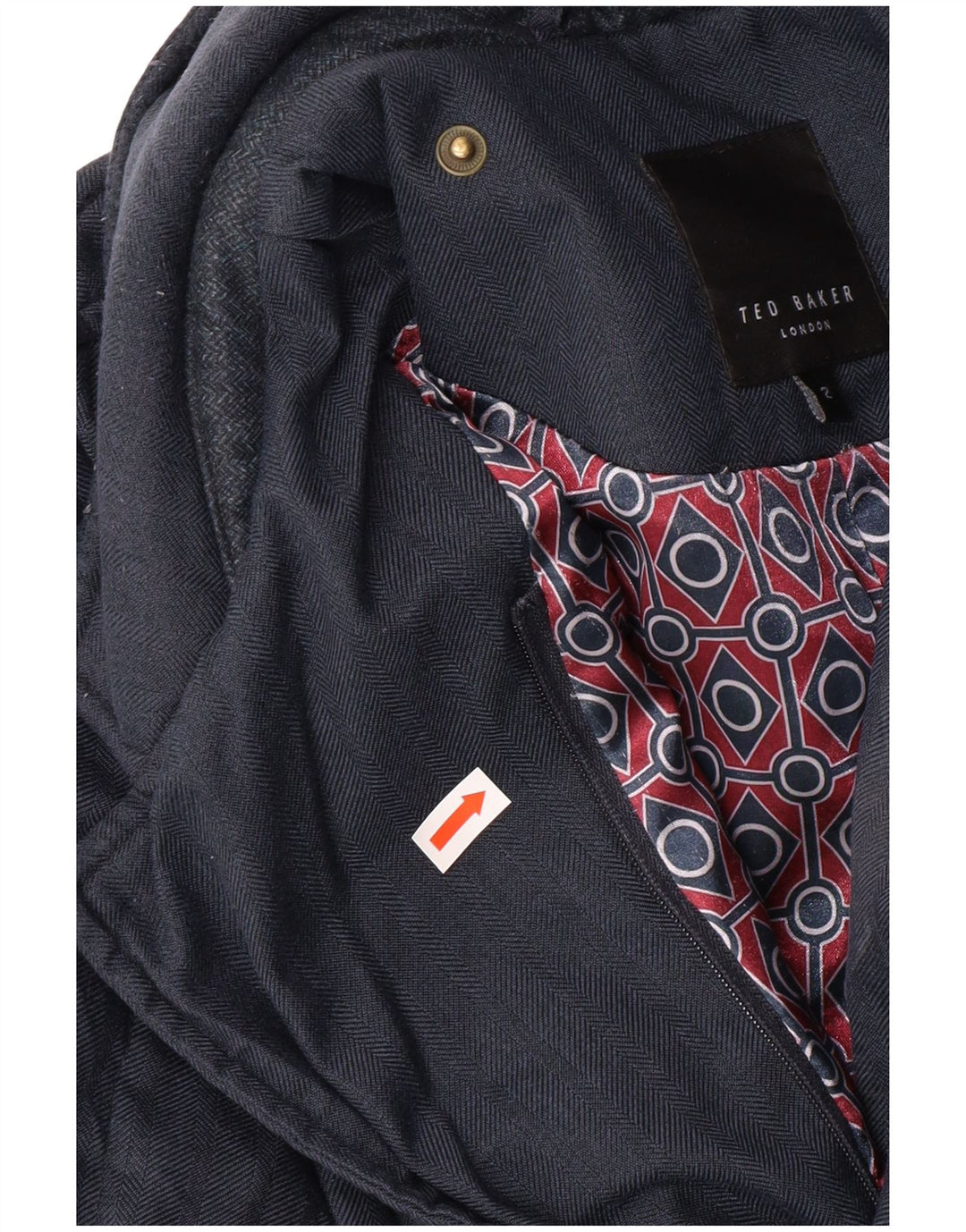 TED BAKER Chaqueta acolchada para hombre Talla 2 Pequeña Azul marino Espiga Clásica