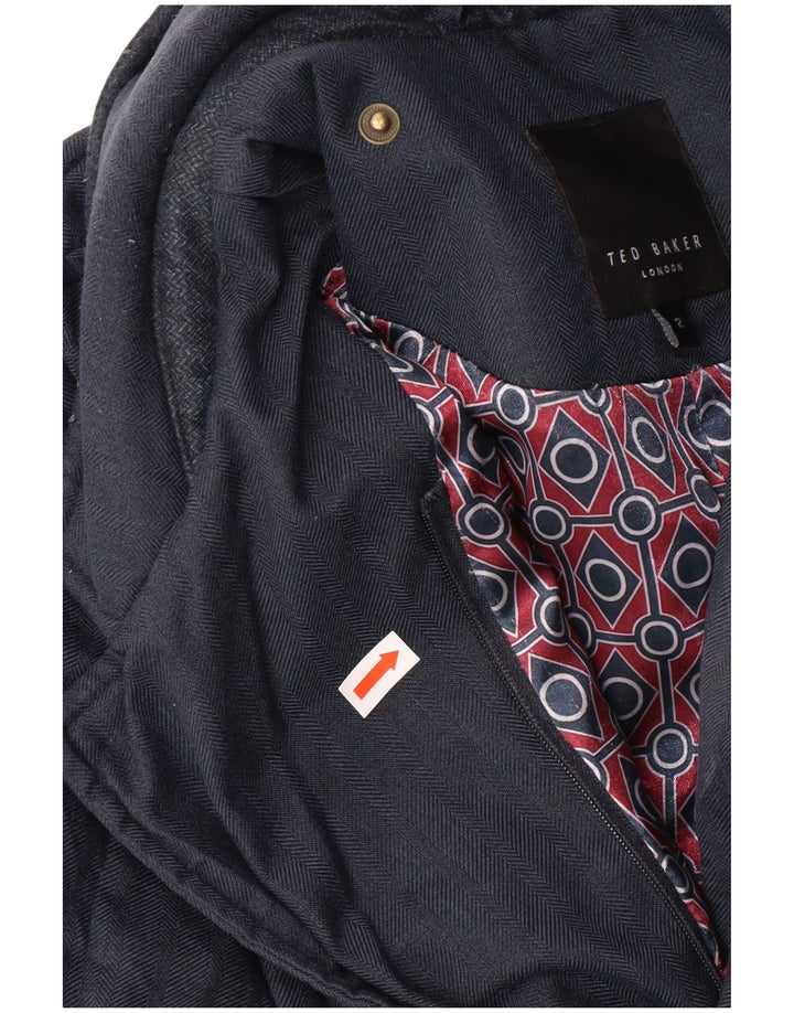 TED BAKER Chaqueta acolchada para hombre Talla 2 Pequeña Azul marino Espiga Clásica