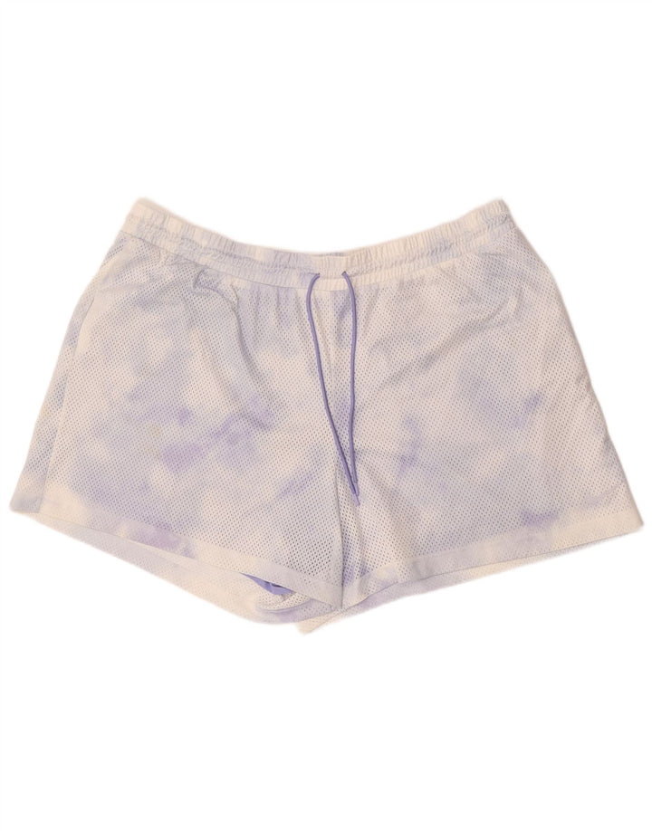 Nike Pantalones cortos deportivos para mujer UK 20 2XL Blanco Tie Dye Poliéster