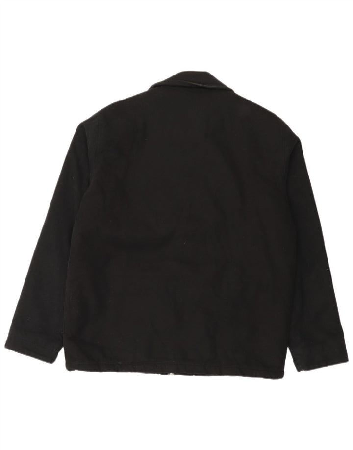 Zara Mens Utility Jacket UK 38 Mediano Negro Algodón
