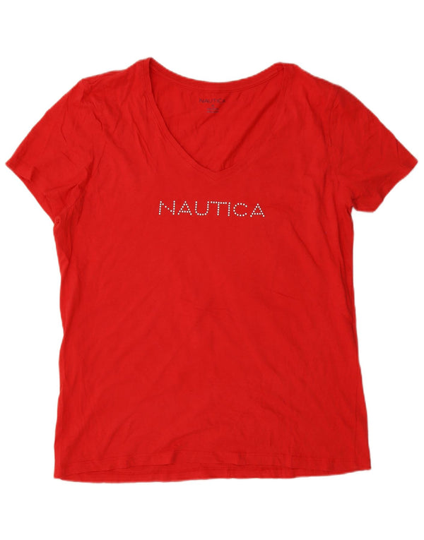 Nautica Camiseta gráfica para mujer Top UK 18 XL Algodón rojo