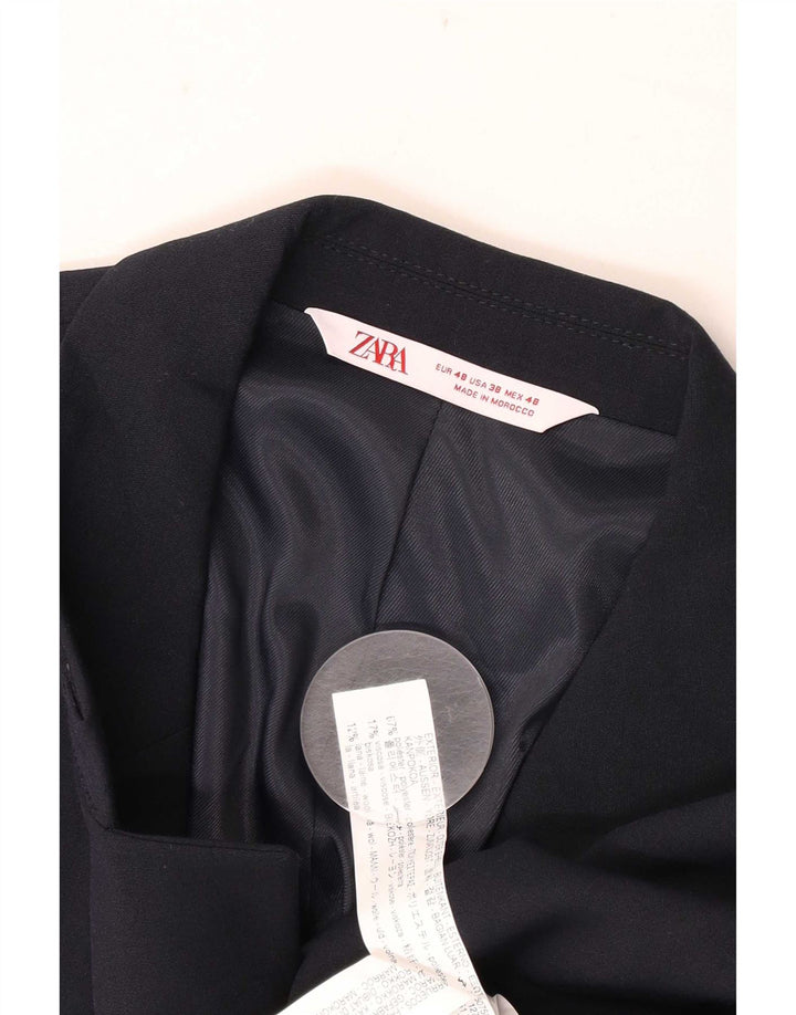 Zara Chaqueta Blazer De 2 Botones Para Hombre IT 48 Poliéster Azul Marino Medio