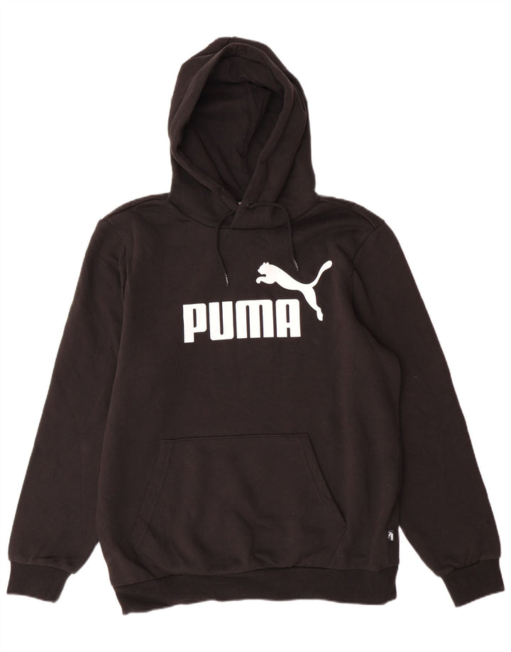 PUMA Jersey con capucha gráfica para hombre Algodón negro mediano