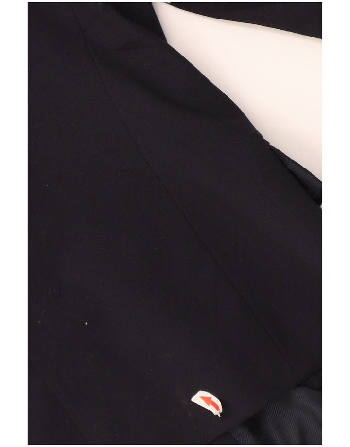 Zara Chaqueta Blazer De 1 Botón Para Mujer UK 42 Poliéster Azul Marino Mediano