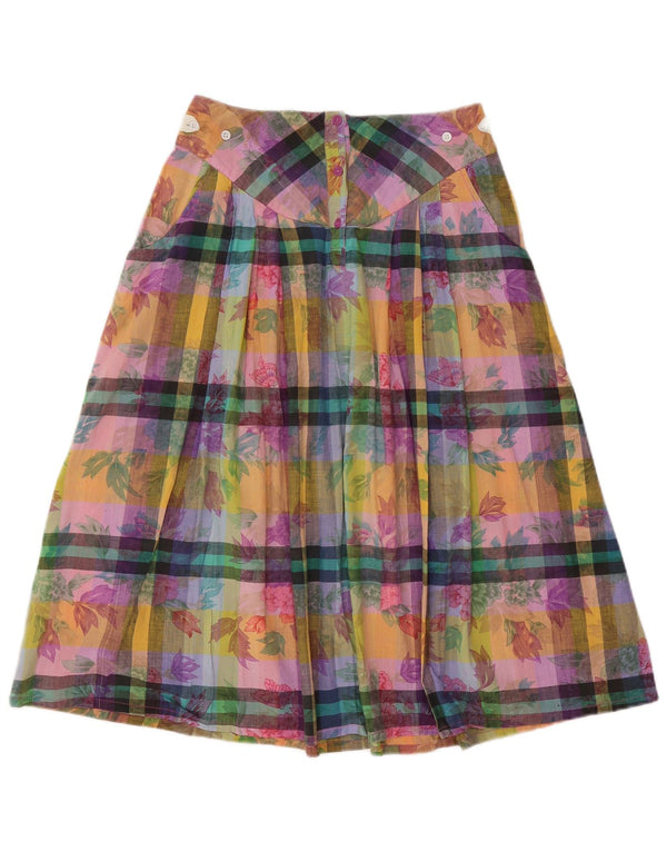 Vintage Womens A-Line Skirt Medium W28  Multicoloured Floral Cotton