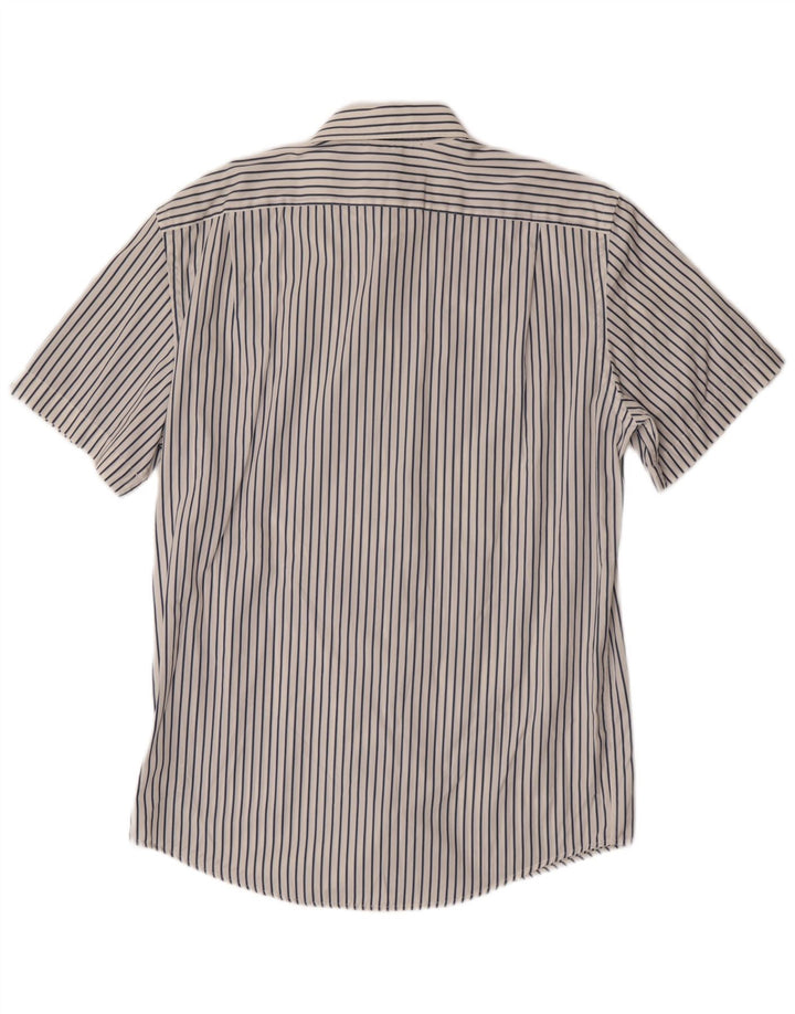 Camisa Lacoste Hombre Manga Corta Regular Fit Talla 42 Grande Raya Blanca