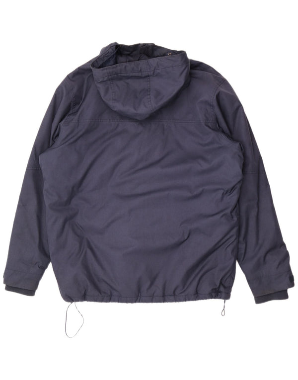 Columbia Chaqueta cortavientos con capucha para hombre UK 42 XL Poliéster azul marino