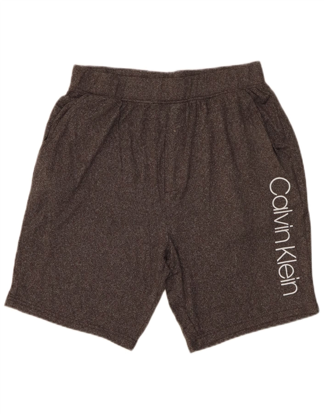 CALVIN KLEIN Shorts deportivos gráficos para hombre Poliéster gris medio