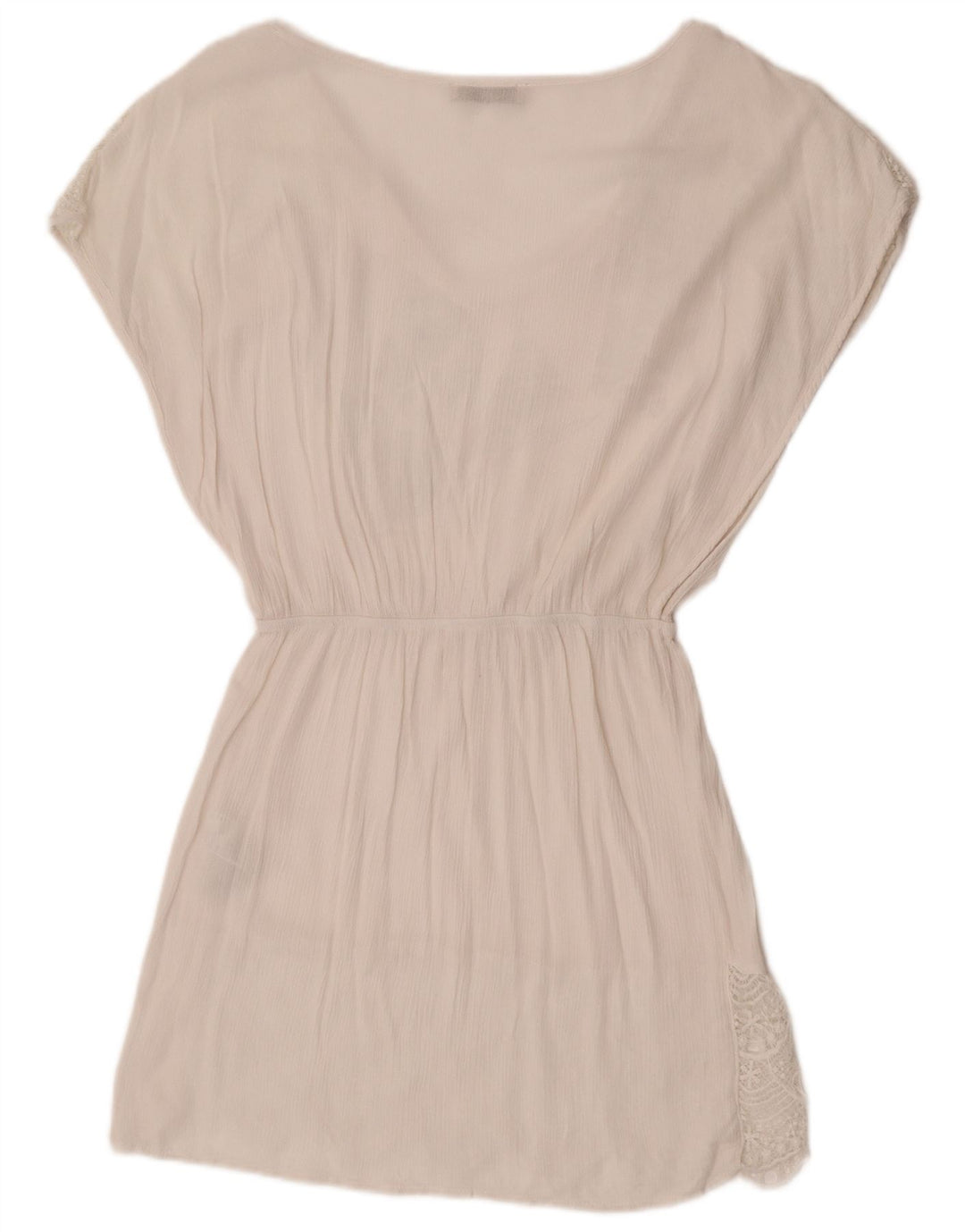 Oasis Vestido Acampanado para Mujer UK 40 Small Viscosa Blanca