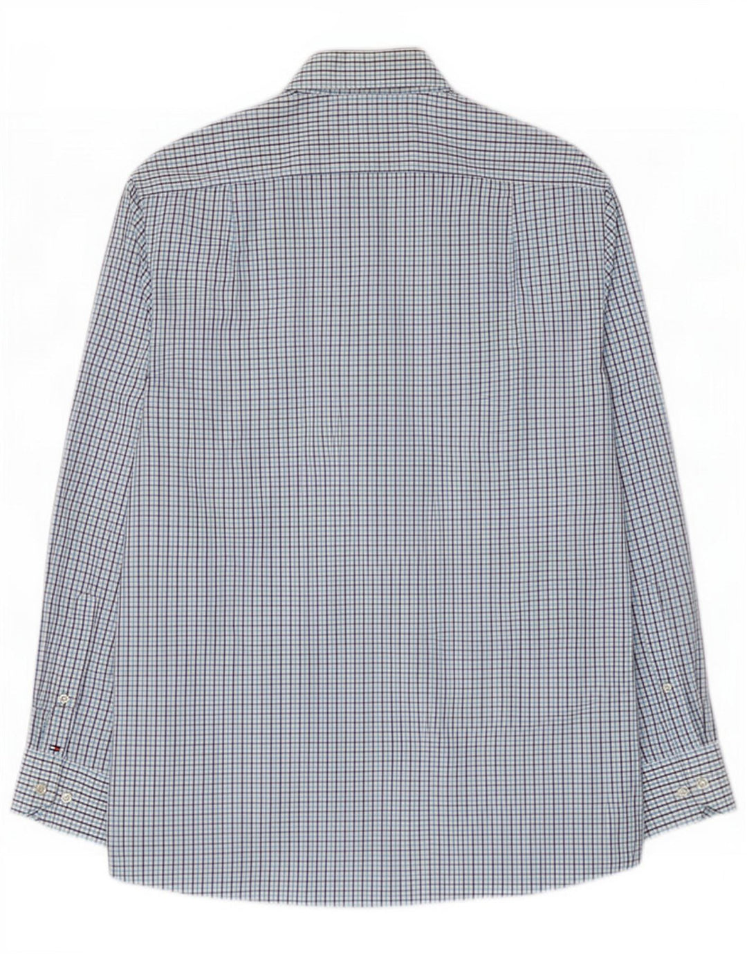 Tommy Hilfiger Camisa para hombre Talla 15 Algodón a cuadros azul mediano