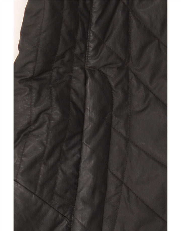 Jack Wolfskin Abrigo acolchado con capucha para mujer UK 10 Small Poliéster negro
