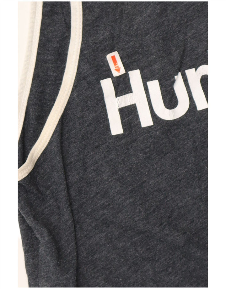 HURLEY Camiseta sin mangas estampada de ajuste premium para hombre pequeña de algodón moteado gris