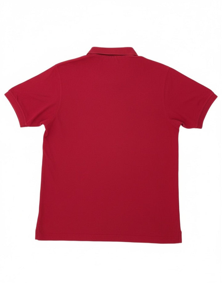 Polo Lacoste para hombre talla 4 mediano algodón burdeos