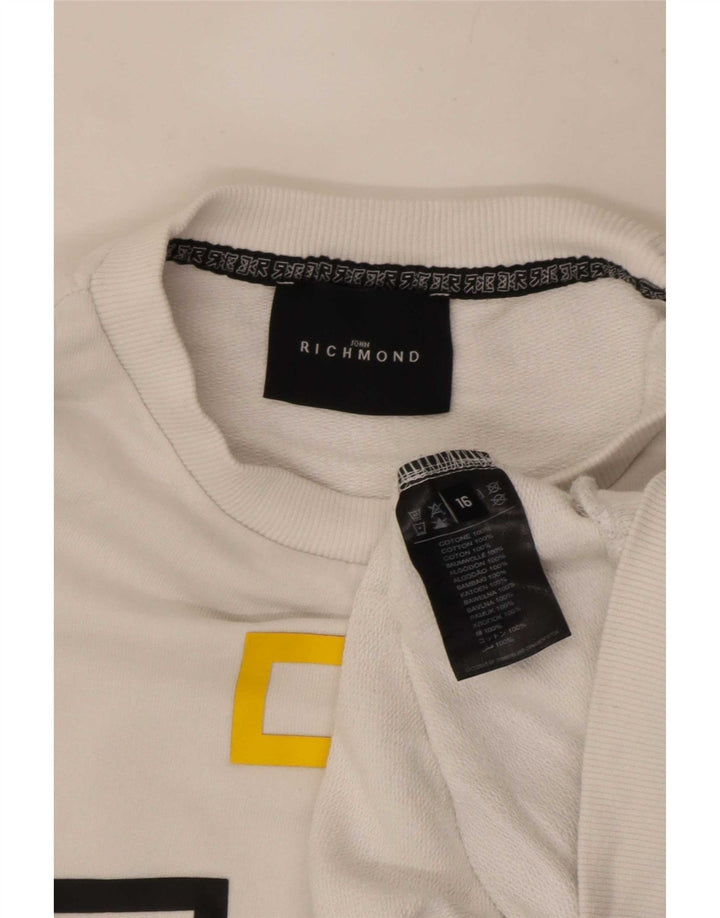 Richmond Sudadera con gráfico para niños 15-16 años Algodón Blanco