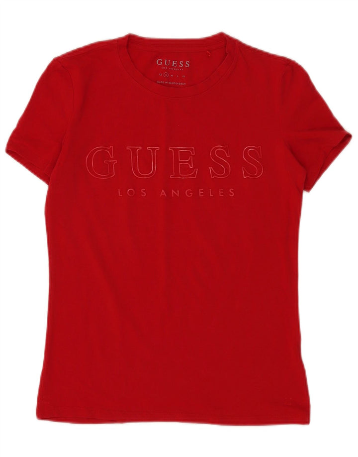 Guess Camiseta gráfica para mujer Top UK 10 Small Red