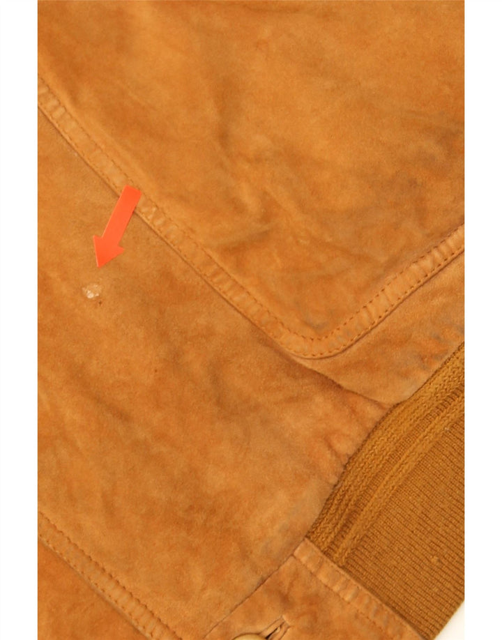Vintage hombres ante bomber chaqueta Reino Unido 40 marrón grande