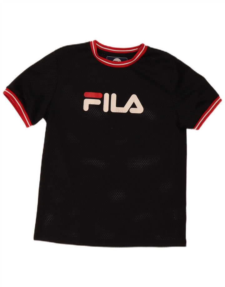FILA Camiseta gráfica para niño 13-14 años Negro Poliéster