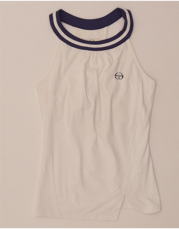 Sergio Tacchini Camiseta sin mangas para mujer UK 4 XS Nylon blanco