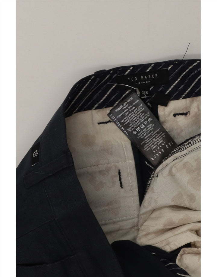 Pantalones chinos ajustados para hombre de Ted Baker W32 L31 Poliéster azul marino