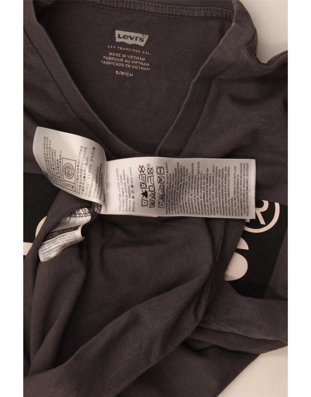 Levi's Camiseta gráfica para hombre Top Small Grey Cotton