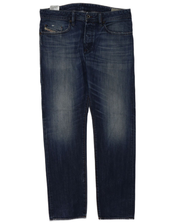 Diesel Hombre Buster Regular Slim Tapered Jeans W32 L30 Algodón Azul Marino