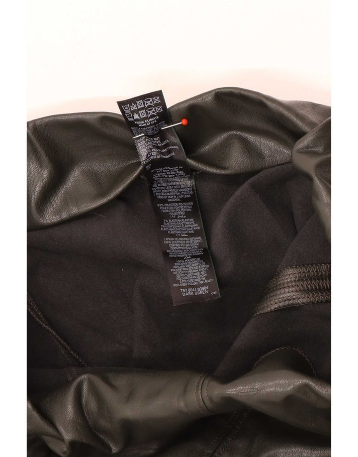 Marks & Spencer Leggings de piel sintética para mujer, talla 40, color verde medio