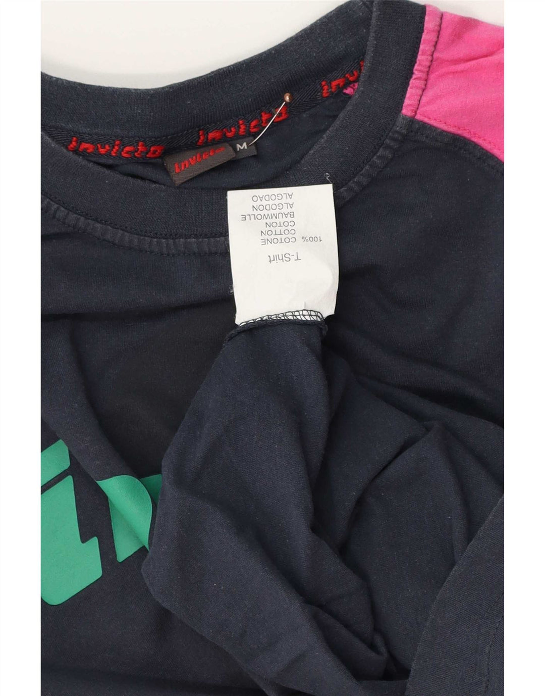 Invicta Hombre Camiseta Gráfica Top Medium Azul Marino Colorblock Algodón