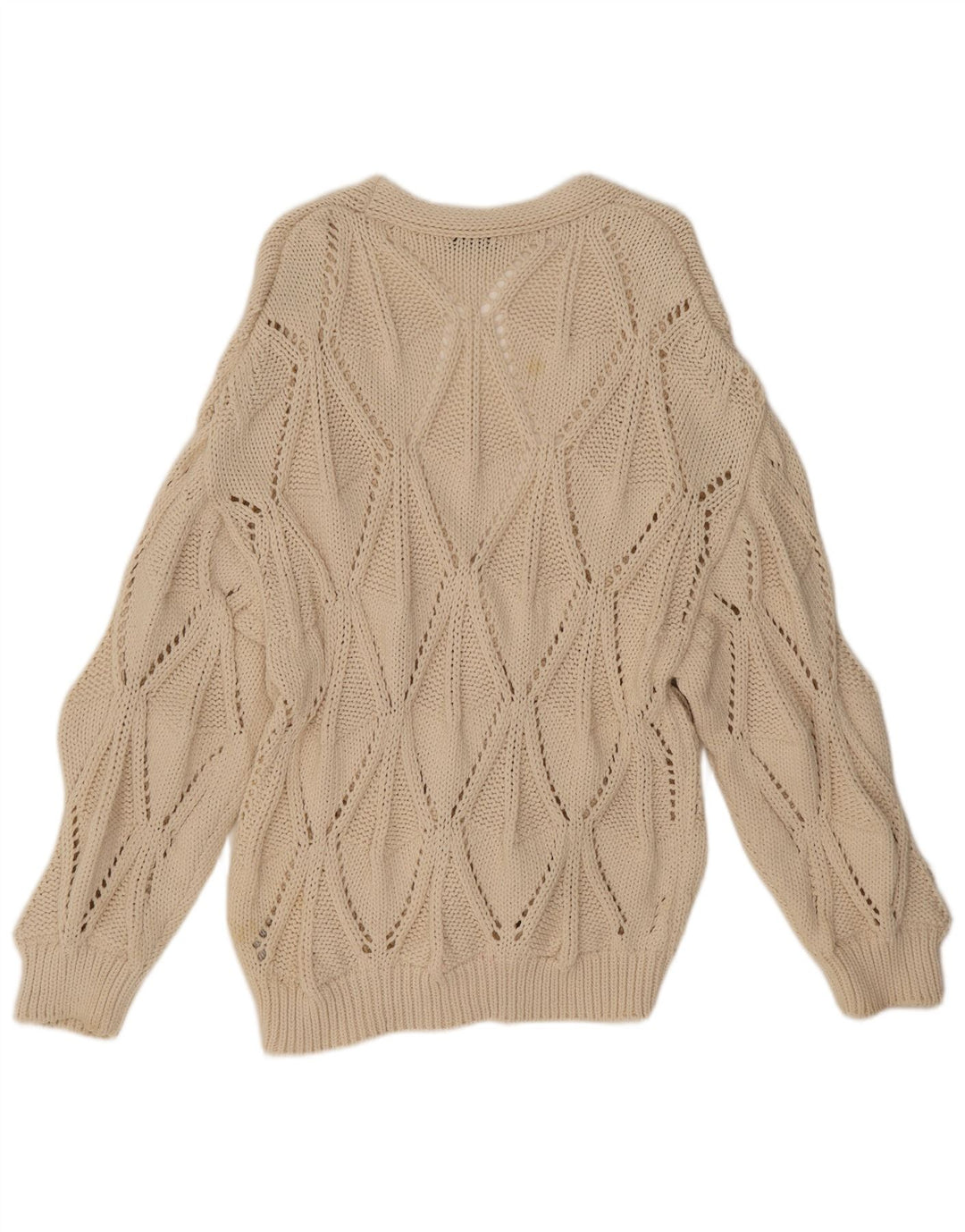 Zara Mujer Cárdigan Suéter UK 44 Algodón Beige Medio
