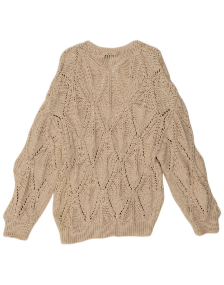 Zara Mujer Cárdigan Suéter UK 44 Algodón Beige Medio