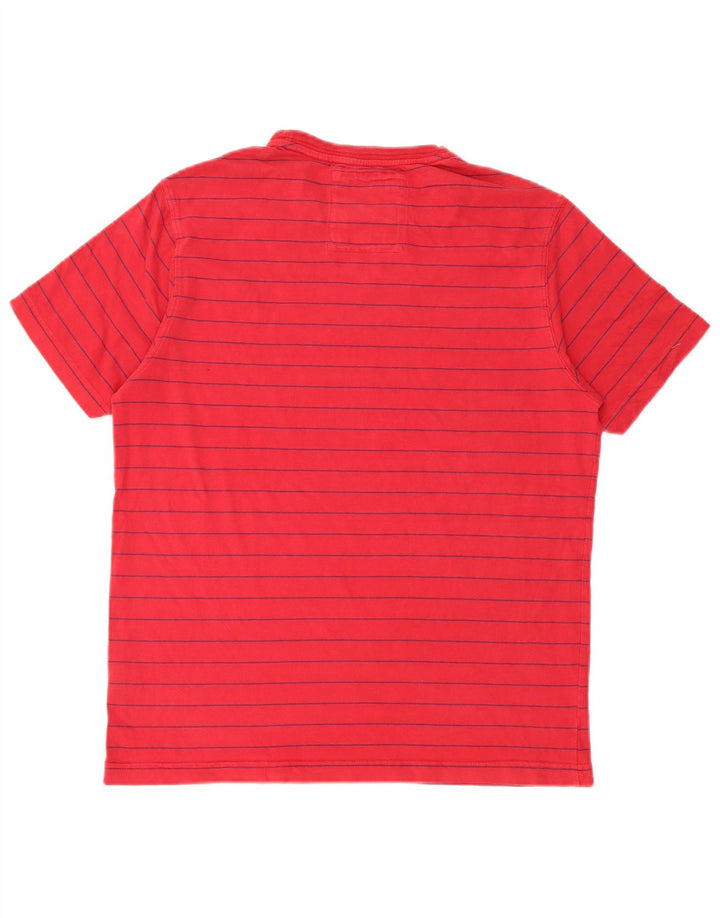 Crew Clothing Camiseta para hombre Top Mediano Algodón a rayas rojas