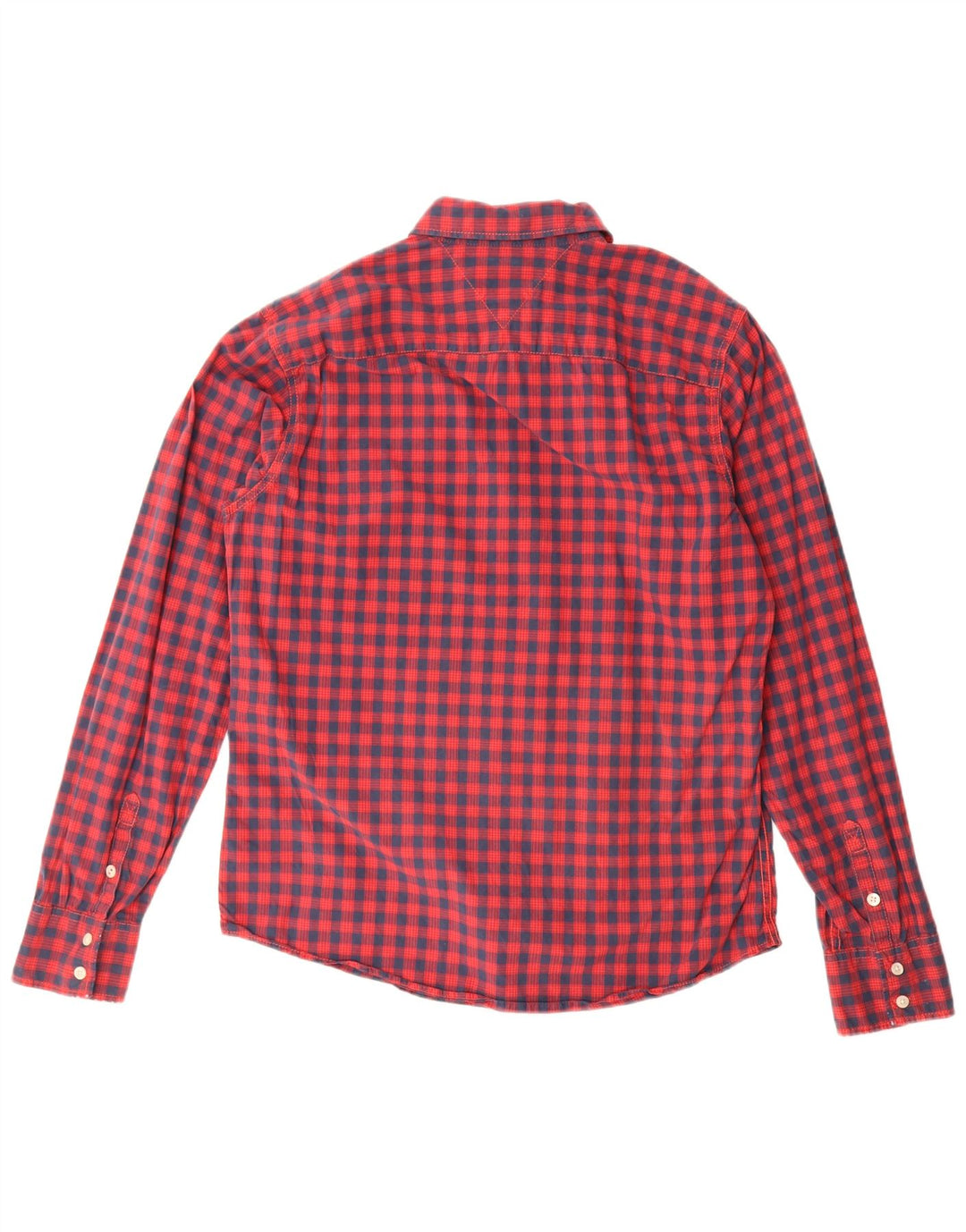 Camisa Tommy Hilfiger para hombre de algodón a cuadros rojos grandes