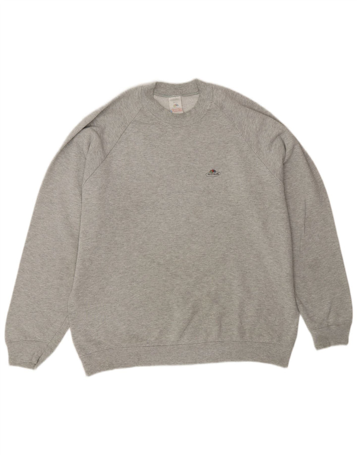 Vintage Hombres Sudadera Jumper XL Gris Algodón
