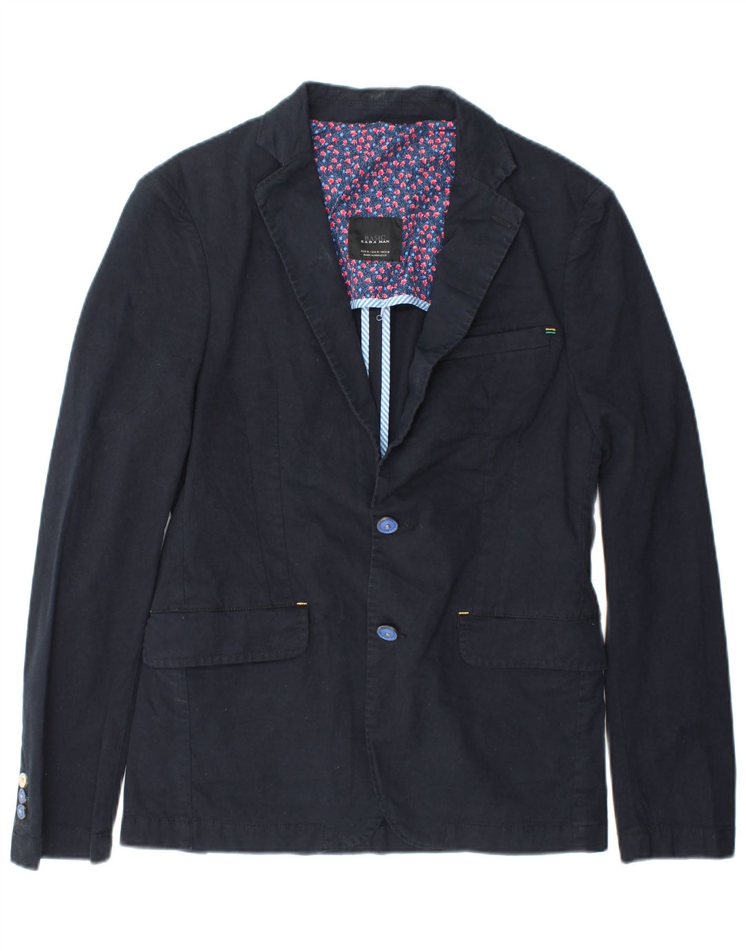 Zara Chaqueta Blazer De 2 Botones Para Hombre UK 38 Medium Azul Marino