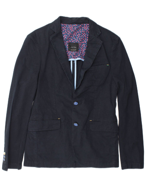 Zara Chaqueta Blazer De 2 Botones Para Hombre UK 38 Medium Azul Marino