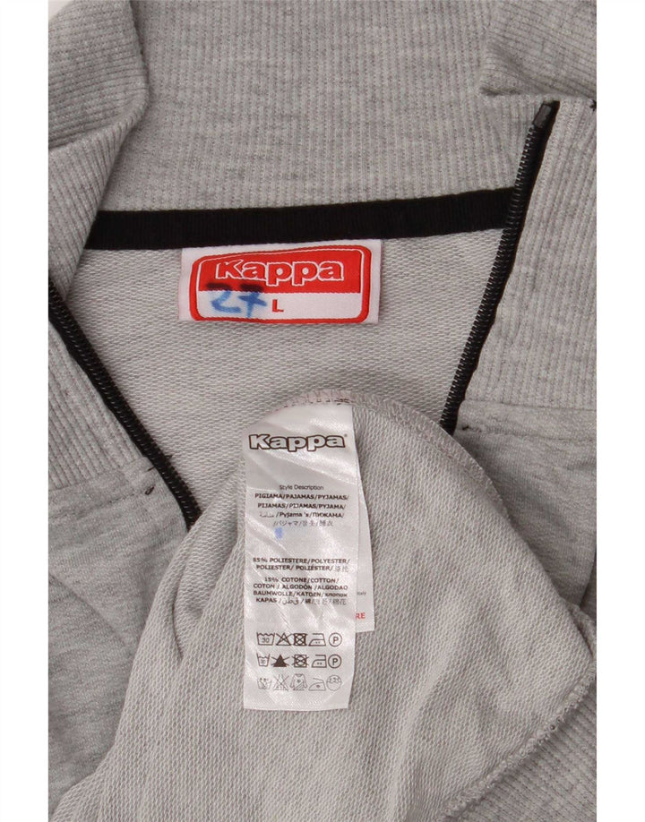 Kappa Hombre Chándal Top Chaqueta Grande Gris Colorblock Poliéster
