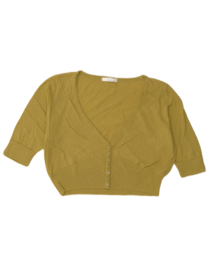 Marks & Spencer - Cárdigan de manga corta para mujer, talla 40, color amarillo mediano