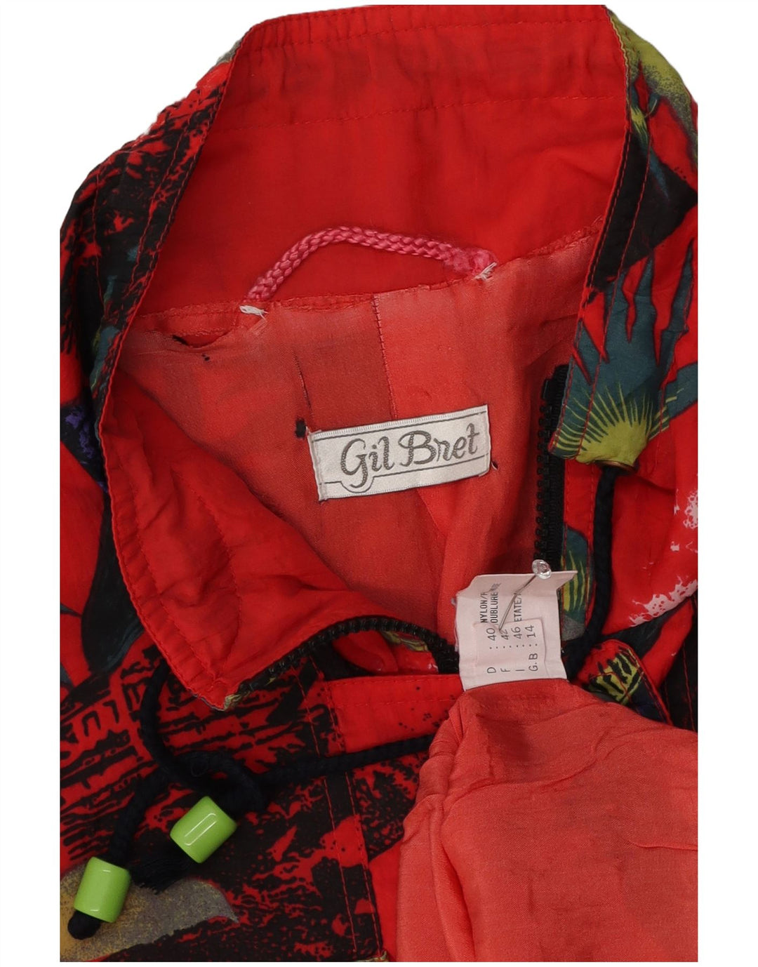Gil Bret Chaqueta cortavientos de gran tamaño para mujer Reino Unido 14 Grande Rojo Floral