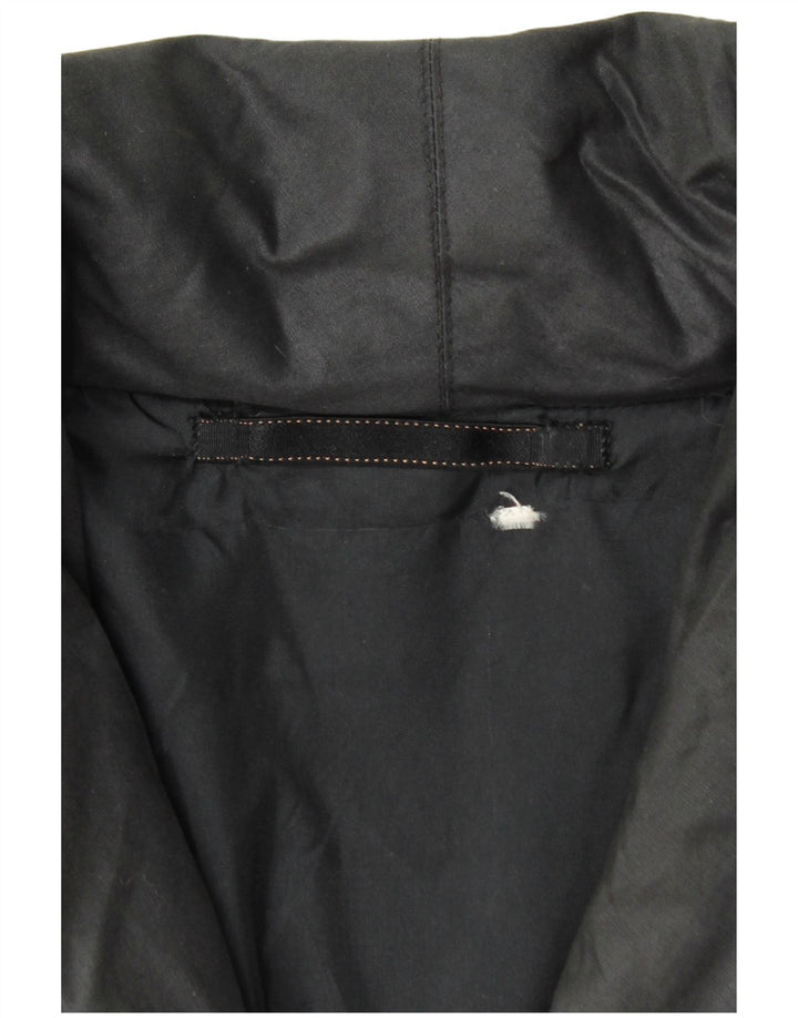 VINTAGE Abrigo cortavientos holgado para mujer Reino Unido 20 2XL Estampado animal negro