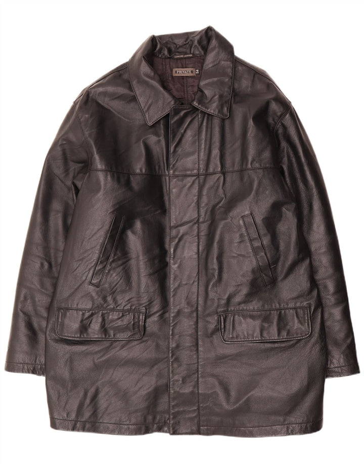 Chaqueta de cuero para hombre Private IT 54 2XL Cuero negro