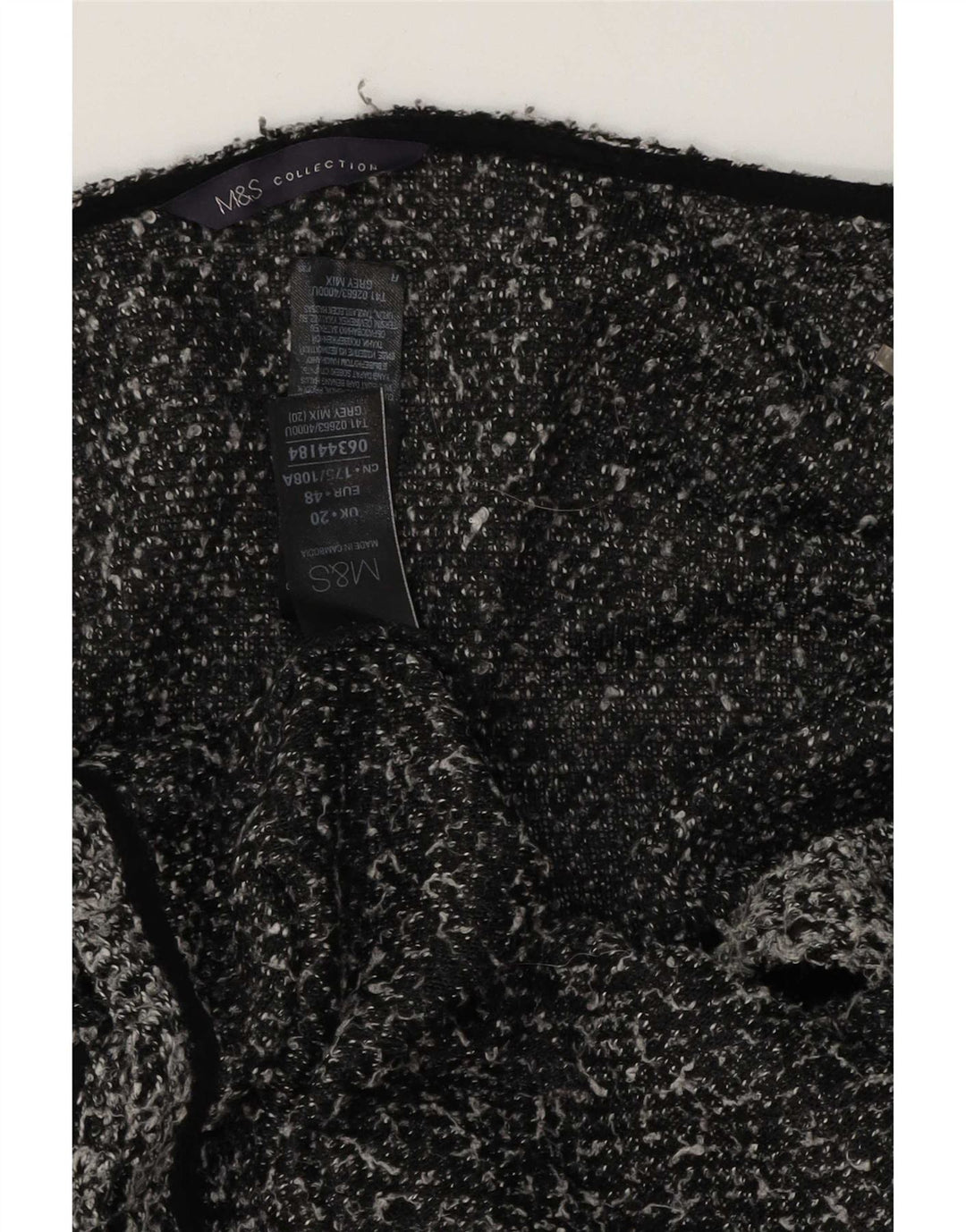Marks & Spencer Suéter tipo cárdigan para mujer UK 20 2XL Poliéster moteado gris