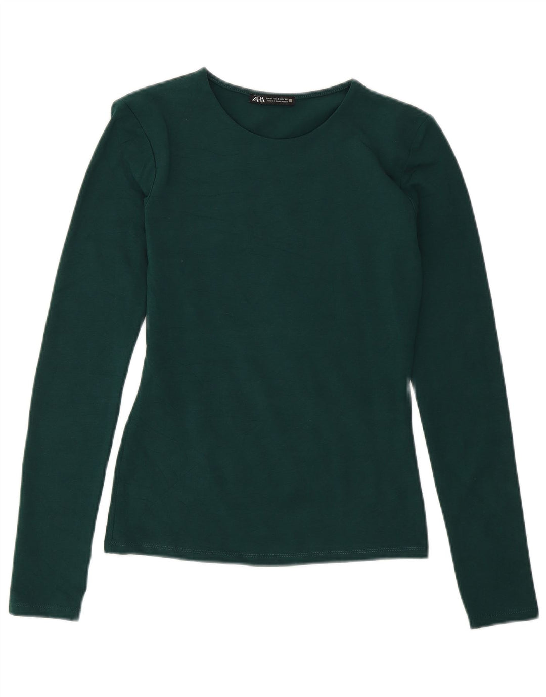 Zara Mujer Top Manga Larga UK 10 Small Verde