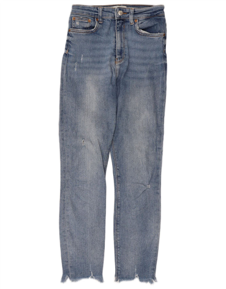Zara Jeans Slim Desgastados para Mujer EU 38 Small W28 L26 Azul