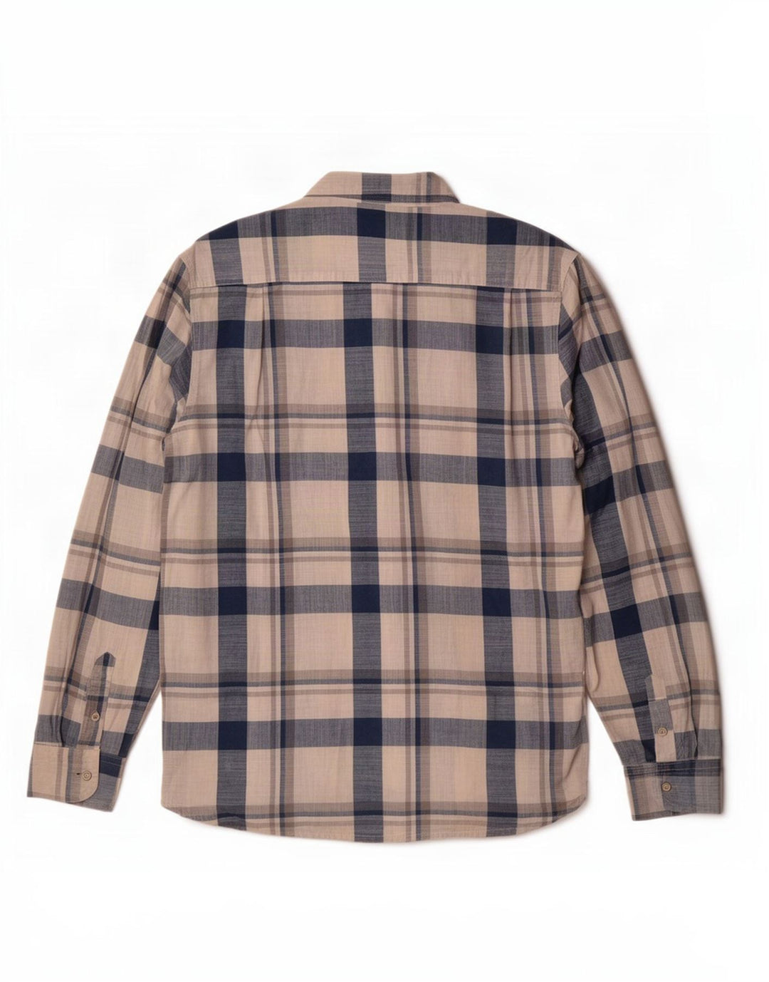 Camisa Wrangler Hombre Grande Beige Cuadros Algodón